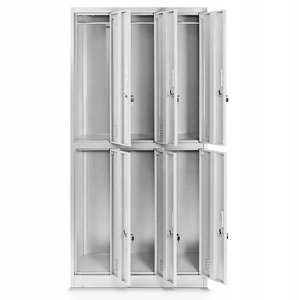 Armoire sociale BHP IGOR, 900 x 1850 x 450 mm gris