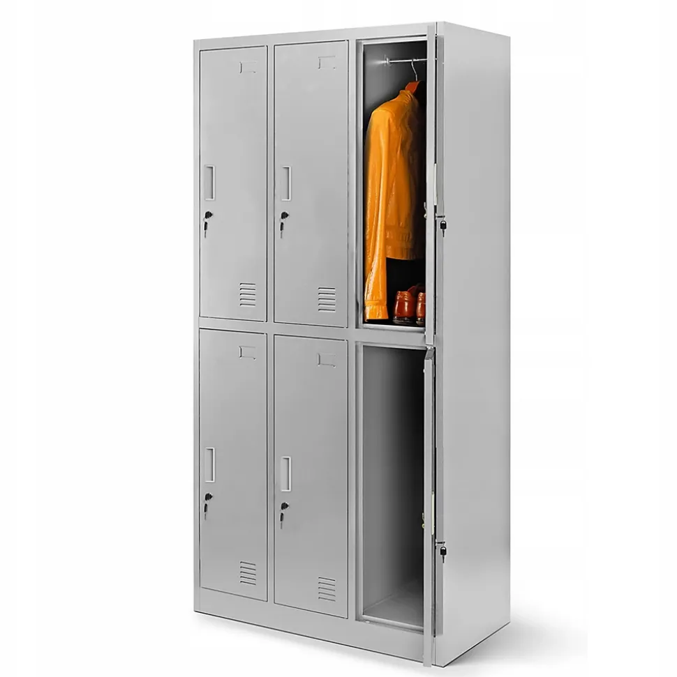 Armoire sociale BHP IGOR, 900 x 1850 x 450 mm gris