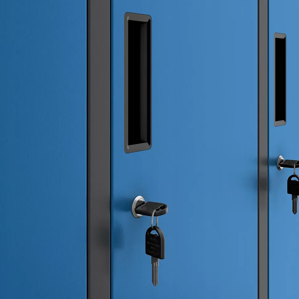 Armoire sociale BHP IGOR, 900 x 1850 x 450 mm bleu