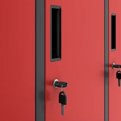 Armoire sociale BHP IGOR, 900 x 1850 x 450 mm rouge
