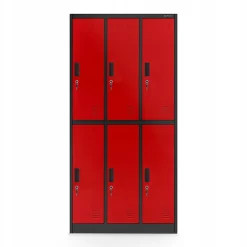 Armoire sociale BHP IGOR, 900 x 1850 x 450 mm rouge