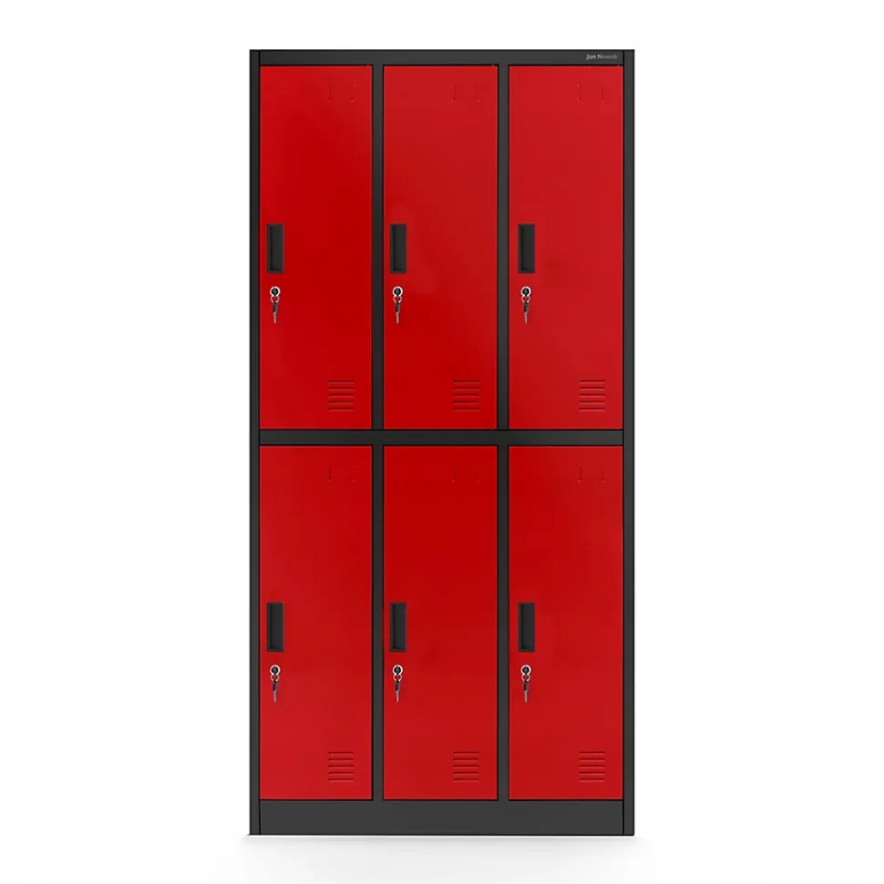 Armoire sociale BHP IGOR, 900 x 1850 x 450 mm rouge
