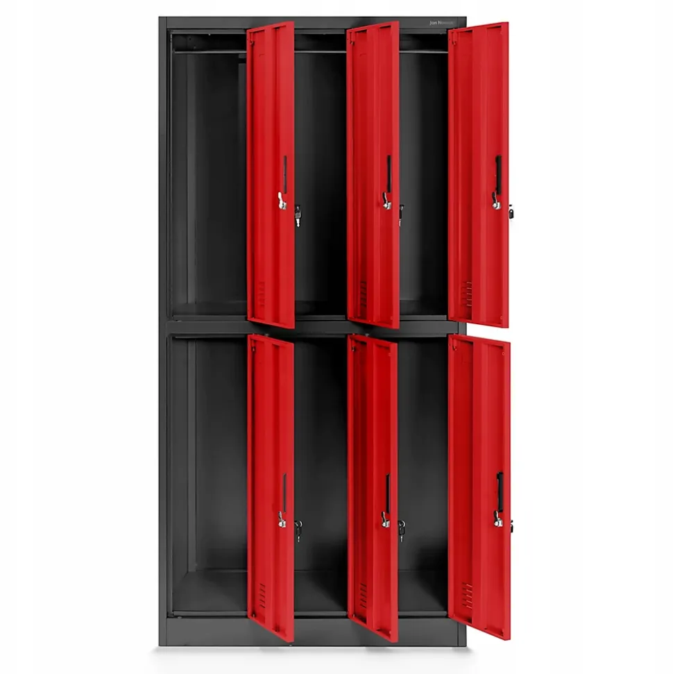 Armoire sociale BHP IGOR, 900 x 1850 x 450 mm rouge