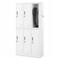 Armoire sociale BHP IGOR, 900 x 1850 x 450 mm blanc