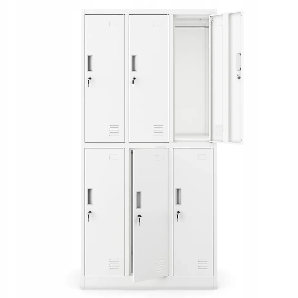 Armoire sociale BHP IGOR, 900 x 1850 x 450 mm blanc