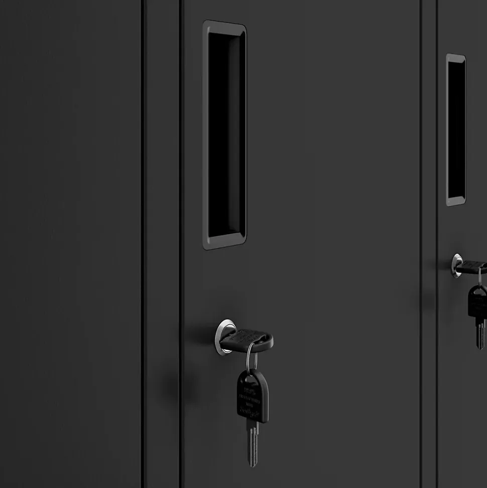 Armoire sociale BHP IGOR, 900 x 1850 x 450 mm noir