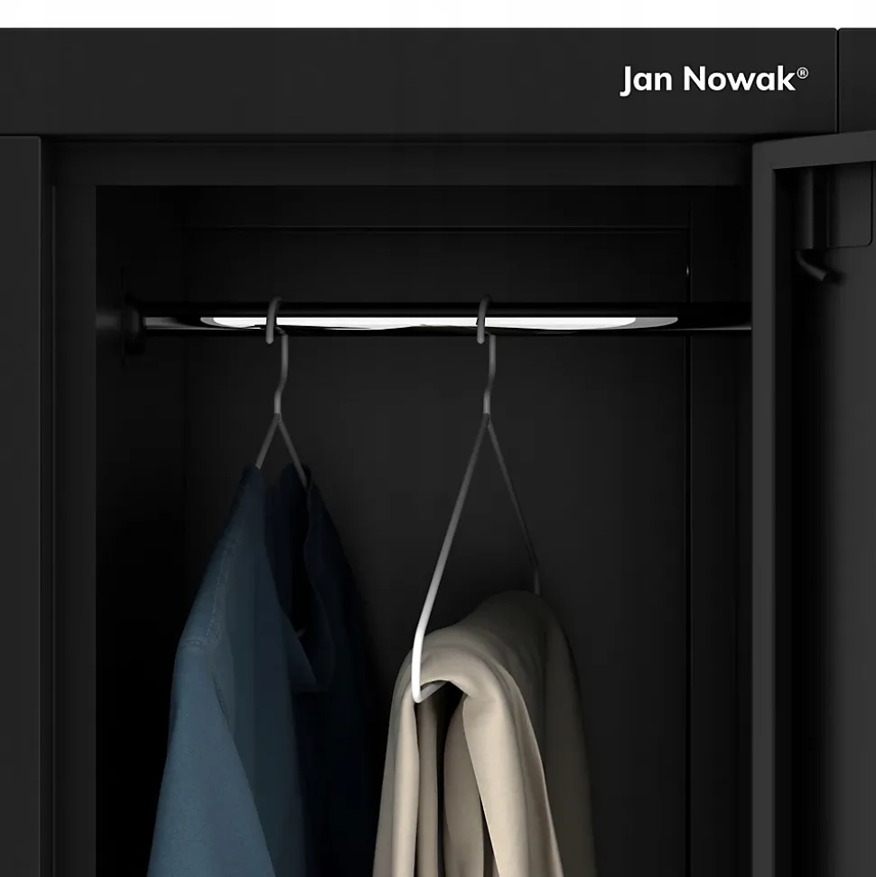 Armoire sociale BHP IGOR, 900 x 1850 x 450 mm noir
