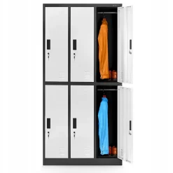 Armoire sociale BHP IGOR, 900 x 1850 x 450 mm blanc