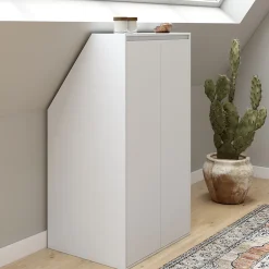 Armoire sous pente 2 portes TOMI 60 x 50 x 70/110 cm blanc