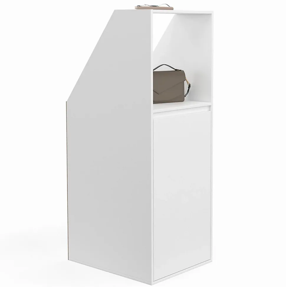 Armoire sous pente 1 porte et 1 niche TOMI 40 x 50 x 70/110 cm blanc