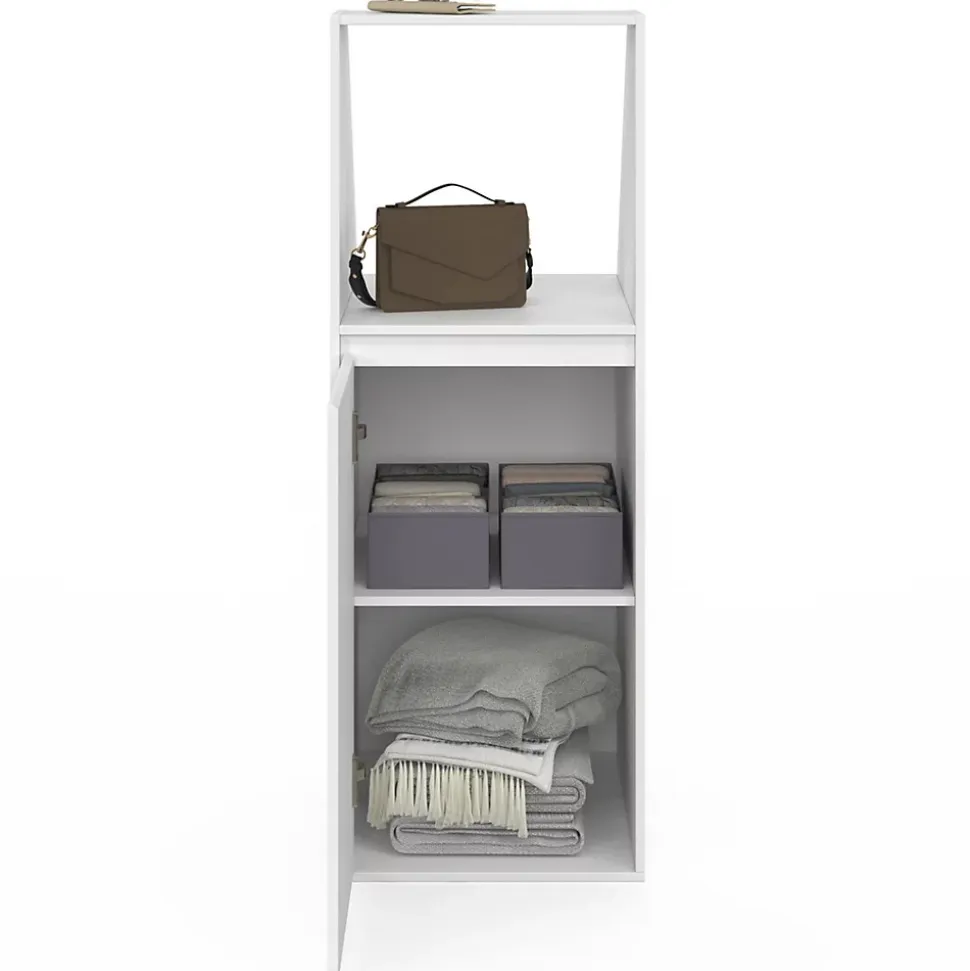 Armoire sous pente 1 porte et 1 niche TOMI 40 x 50 x 70/110 cm blanc