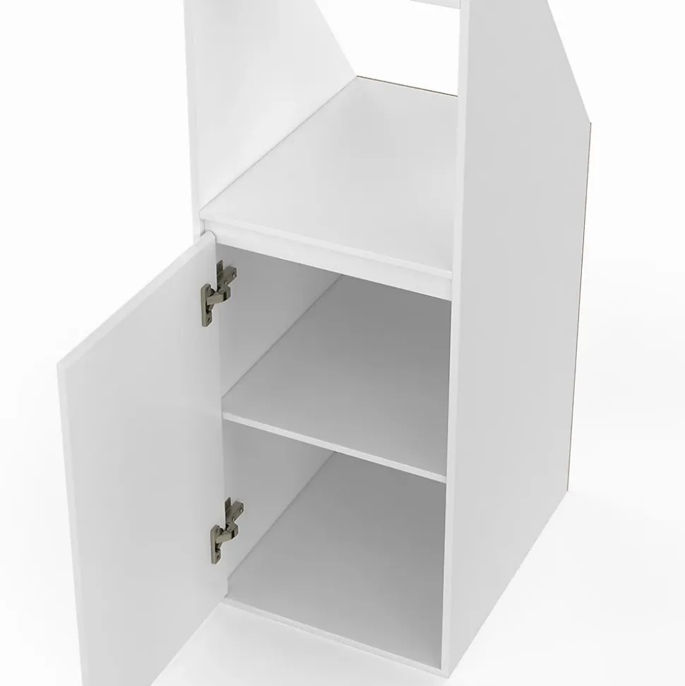 Armoire sous pente 1 porte et 1 niche TOMI 40 x 50 x 70/110 cm blanc