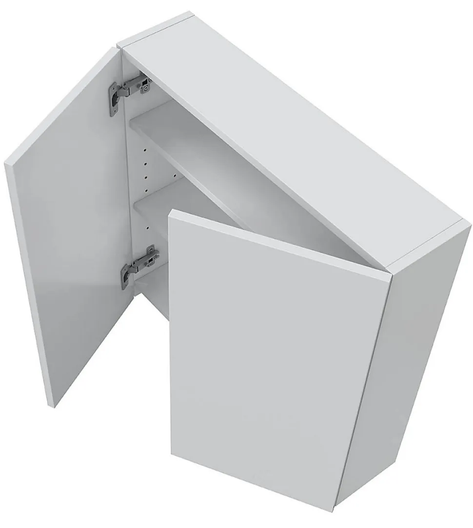 Armoire suspendue de salle de bain 60 cm avec 2 portes coloris blanc - Longueur 60 x Profondeur 16 x Hauteur 60 cm