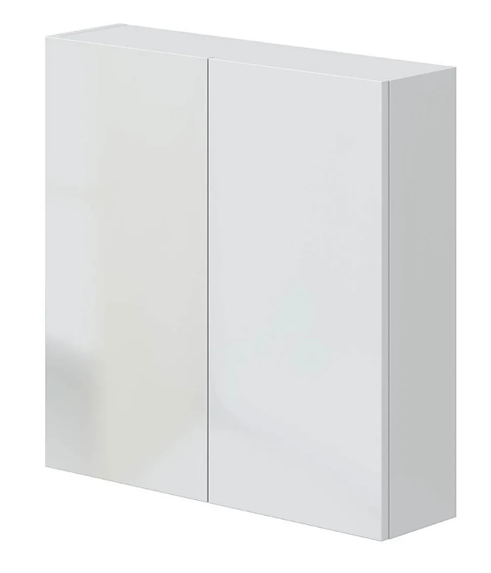 Armoire suspendue de salle de bain 60 cm avec 2 portes coloris blanc - Longueur 60 x Profondeur 16 x Hauteur 60 cm
