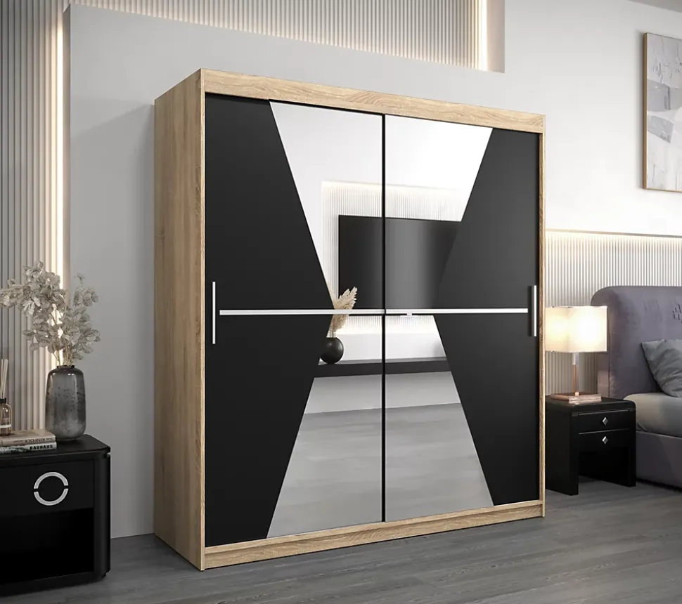 Armoire TOKYO 3 à portes coulissantes H. 200 x L. 180 x P. 62, 2 portes