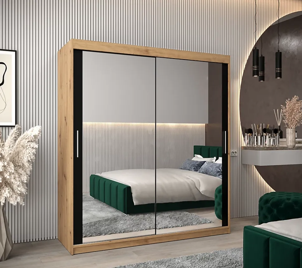 Armoire TOKYO 3 à portes coulissantes H. 200 x L. 120 x P. 62, 2 portes