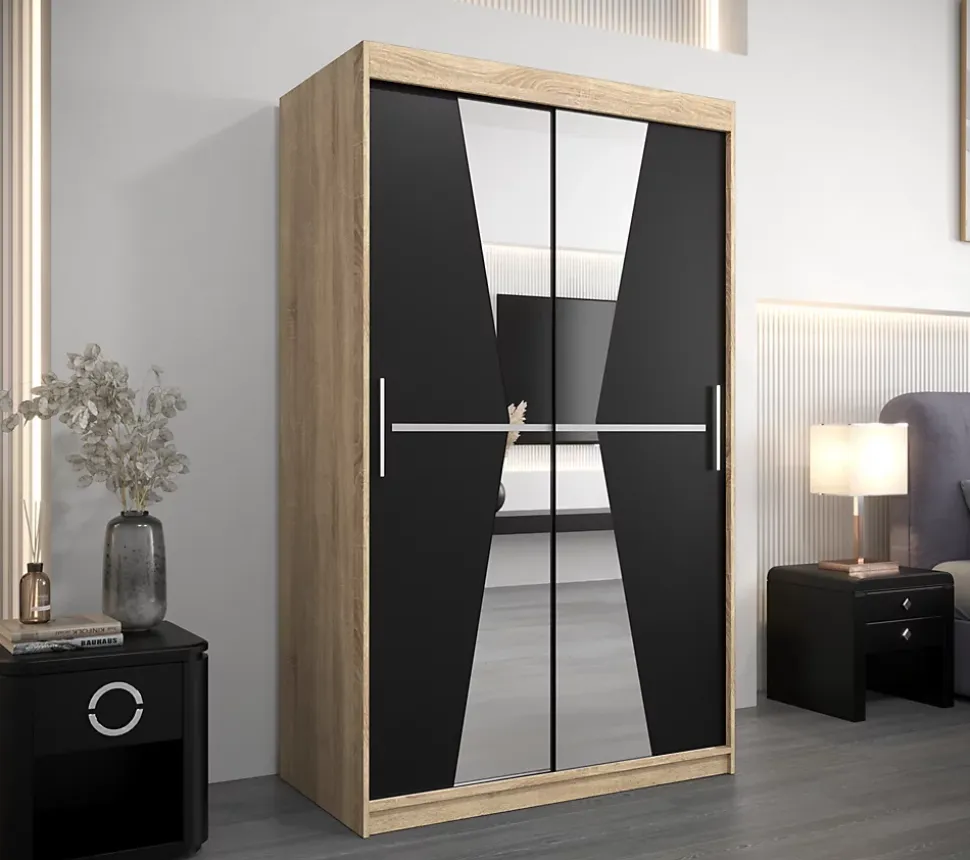 Armoire TOKYO 3 à portes coulissantes H. 200 x L. 120 x P. 62, 2 portes