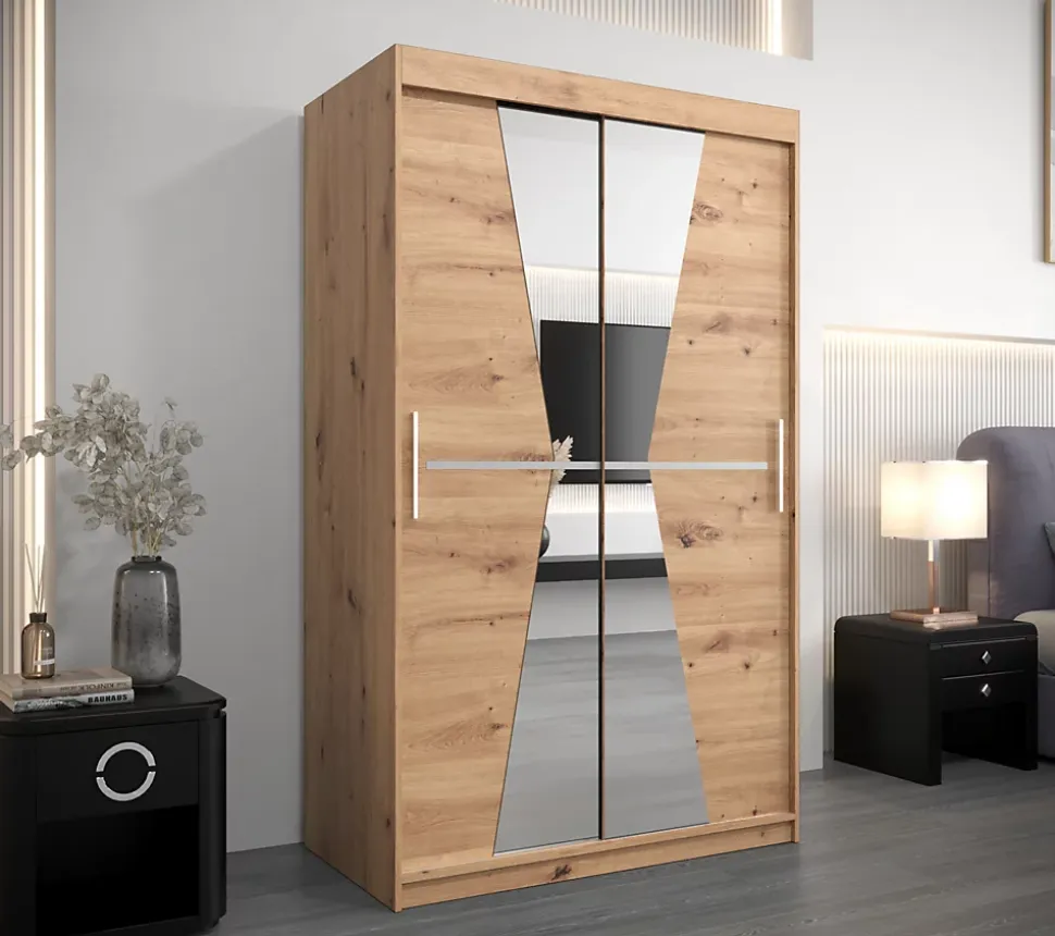 Armoire Tokyo 2 à portes coulissantes H. 200 x L. 120 x P. 62, 2 portes