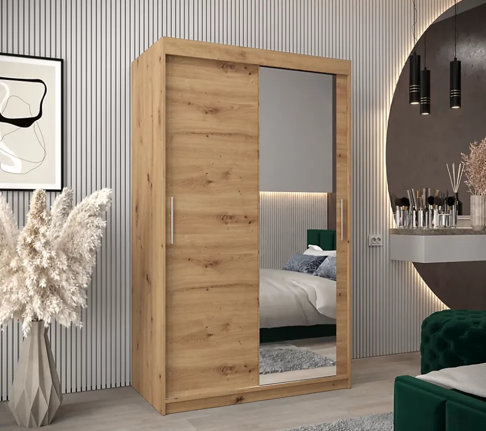 Armoire Tokyo 2 à portes coulissantes H. 200 x L. 120 x P. 62, 2 portes