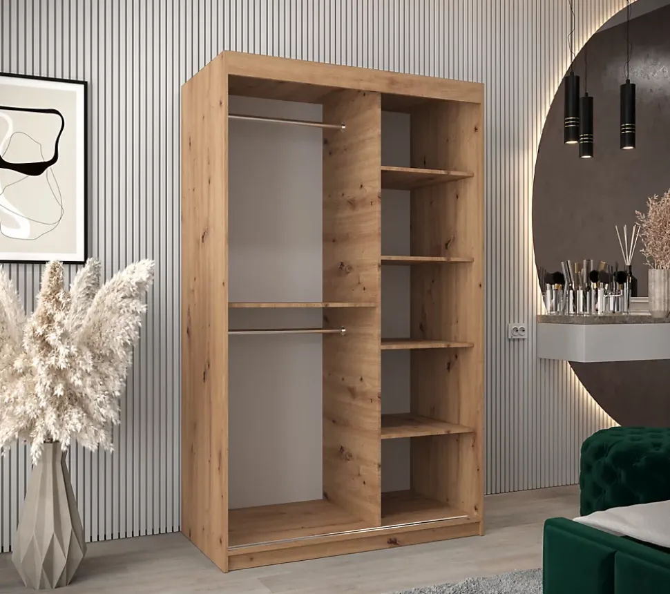 Armoire Tokyo 2 à portes coulissantes H. 200 x L. 120 x P. 62, 2 portes