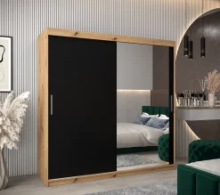 Armoire Tokyo 2 à portes coulissantes H. 200 x L. 200 x P. 62, 2 portes