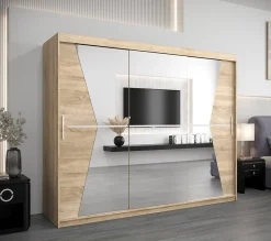 Armoire TOKYO 1 à portes coulissantes H. 200 x L. 250 x P. 62, 3 portes