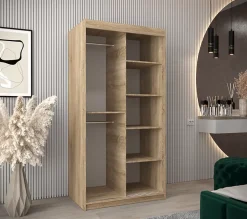 Armoire Tokyo 2 à portes coulissantes H. 200 x L. 100 x P. 62, 2 portes