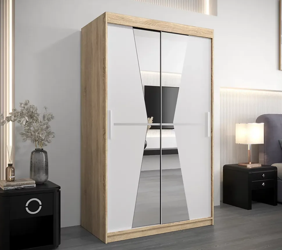 Armoire TOKYO 1 à portes coulissantes H. 200 x L. 120 x P. 62, 2 portes