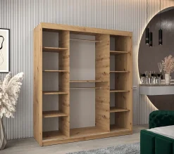 Armoire Tokyo 2 à portes coulissantes H. 200 x L. 180 x P. 62, 2 portes