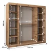 Armoire TOKYO 1 à portes coulissantes H. 200 x L. 200 x P. 62, 2 portes