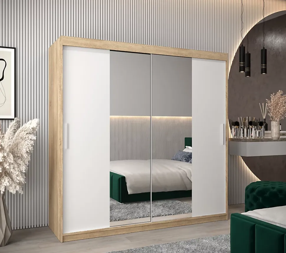 Armoire TOKYO 1 à portes coulissantes H. 200 x L. 200 x P. 62, 2 portes