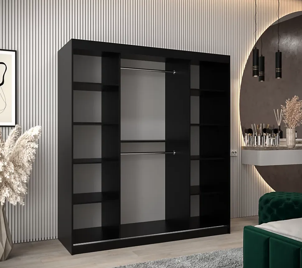 Armoire TOKYO à portes coulissantes H. 200 x L. 180 x P. 62, 2 portes