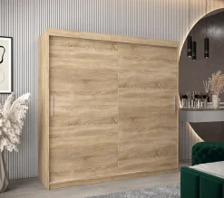 Armoire TOKYO à portes coulissantes H. 200 x L. 200 x P. 62, 2 portes