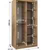 Armoire TOKYO à portes coulissantes H. 200 x L. 100 x P. 62, 2 portes