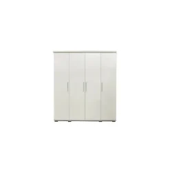 Armoire TOM 4 portes Blanc L160 x H183 cm Penderie intégrée