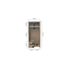 Armoire TOM 2 portes Chene Sonoma Avec miroir L80 x H185 cm