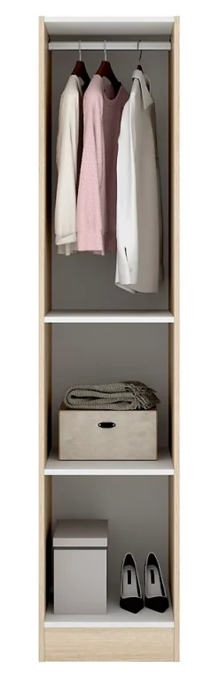 Armoire étroite avec porte en panneaux de particules mélaminés coloris chêne - Longueur 41 x Profondeur 52 x Hauteur 184 cm