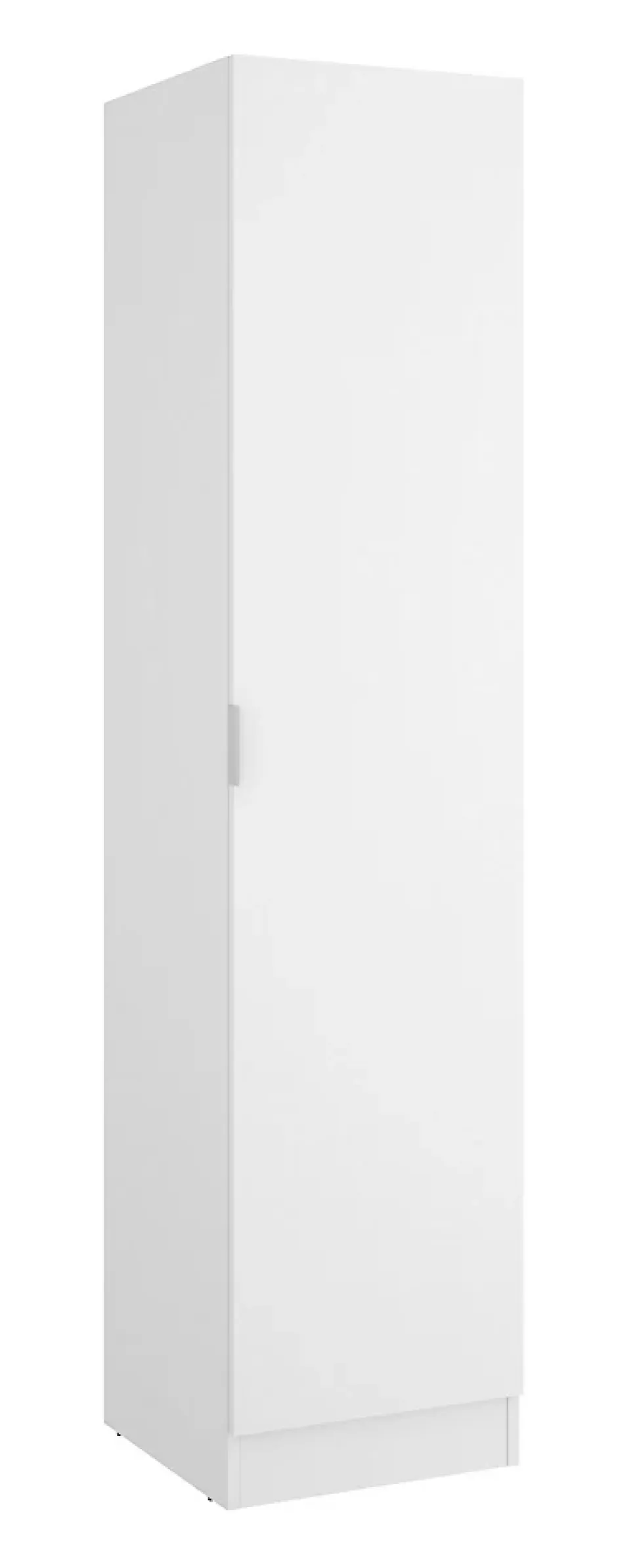 Armoire étroite avec porte en panneaux de particules mélaminés coloris blanc - Longueur 41 x Profondeur 52 x Hauteur 184 cm