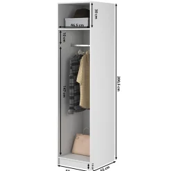 Armoire une porte avec tringle 50 cm FRAME noir