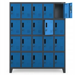 Armoire vestiaire à casiers ROBERT 1360 x 1720 x 450 mm bleu