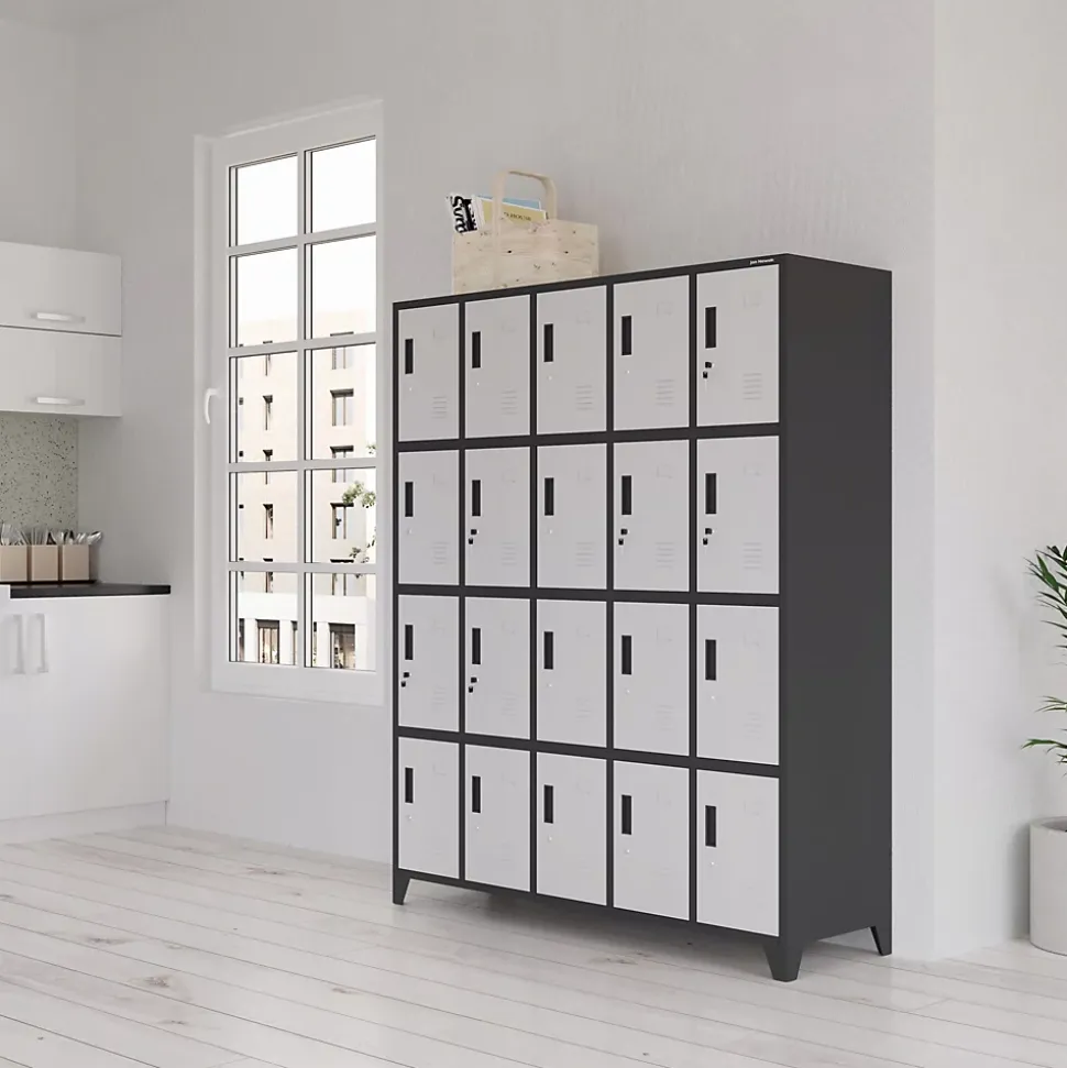 Armoire vestiaire à casiers ROBERT 1360 x 1720 x 450 mm blanc