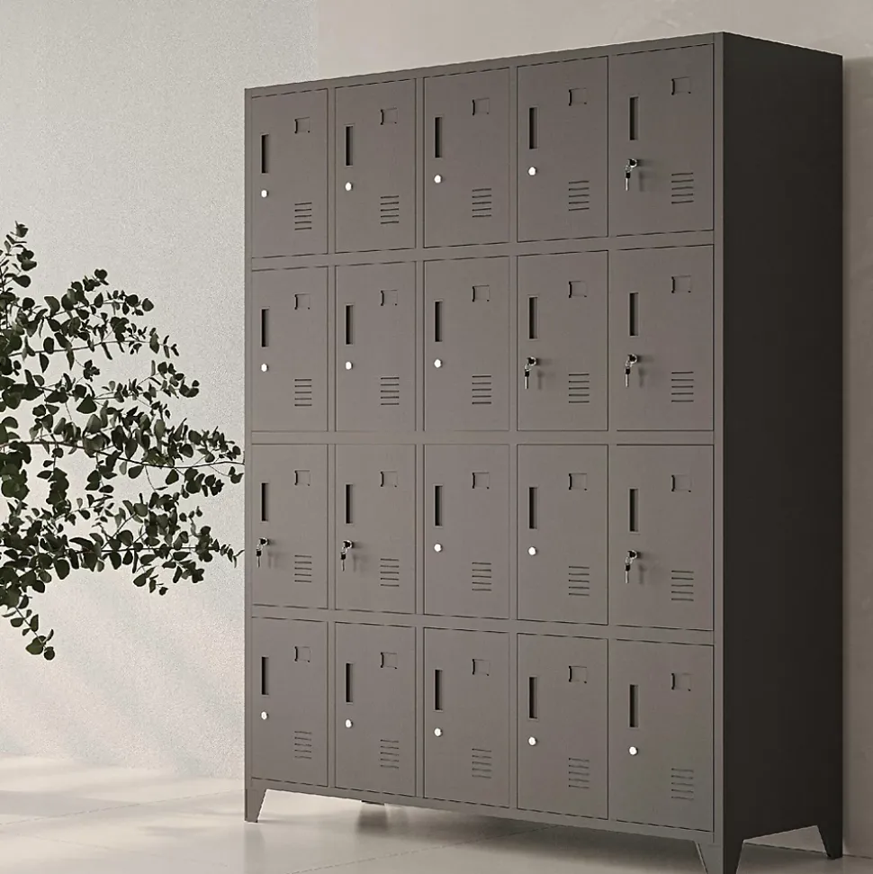 Armoire vestiaire à casiers ROBERT 1360 x 1720 x 450 mm anthracite