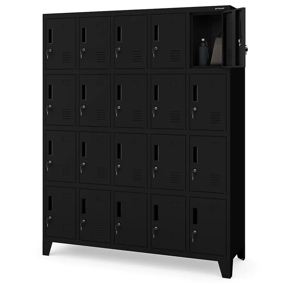Armoire vestiaire à casiers ROBERT 1360 x 1720 x 450 mm noir