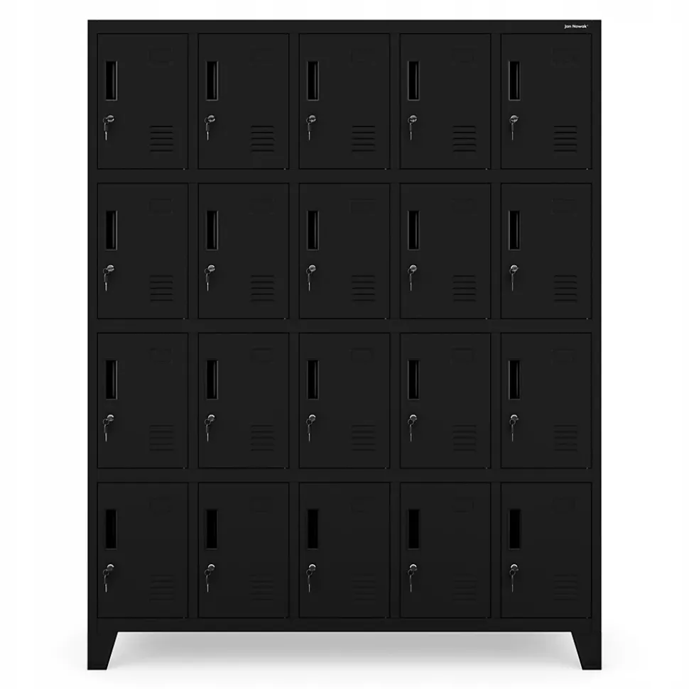Armoire vestiaire à casiers ROBERT 1360 x 1720 x 450 mm noir