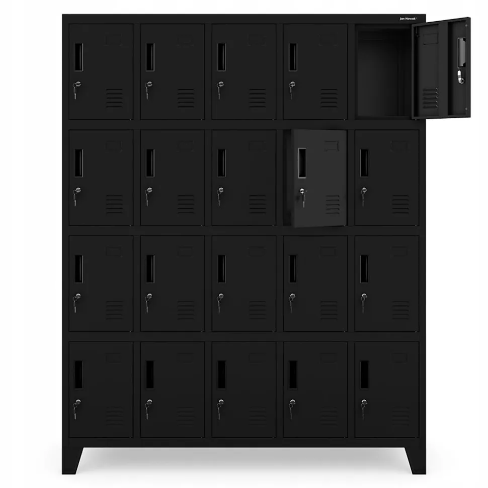Armoire vestiaire à casiers ROBERT 1360 x 1720 x 450 mm noir