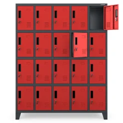 Armoire vestiaire à casiers ROBERT 1360 x 1720 x 450 mm rouge