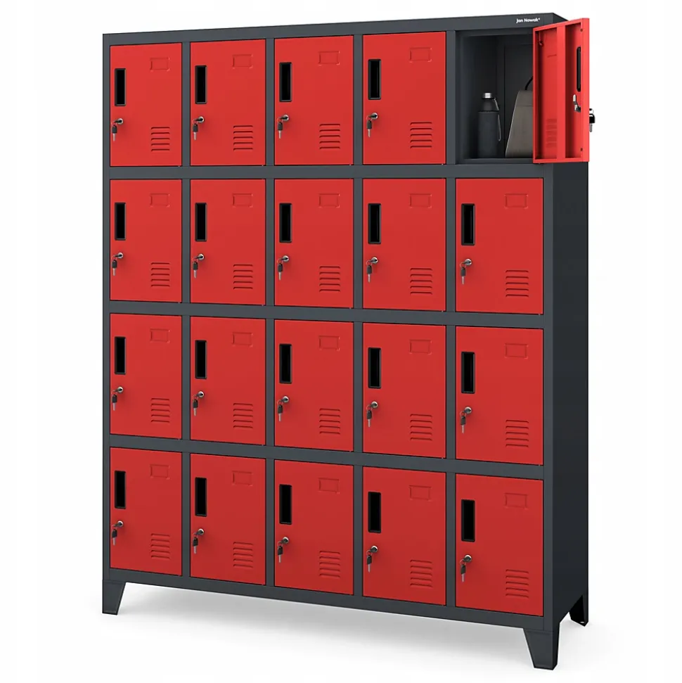Armoire vestiaire à casiers ROBERT 1360 x 1720 x 450 mm rouge