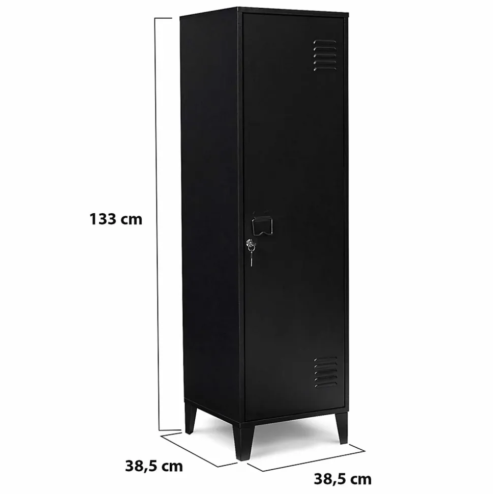 Armoire vestiaire ESTER 1 porte métal noir design industriel