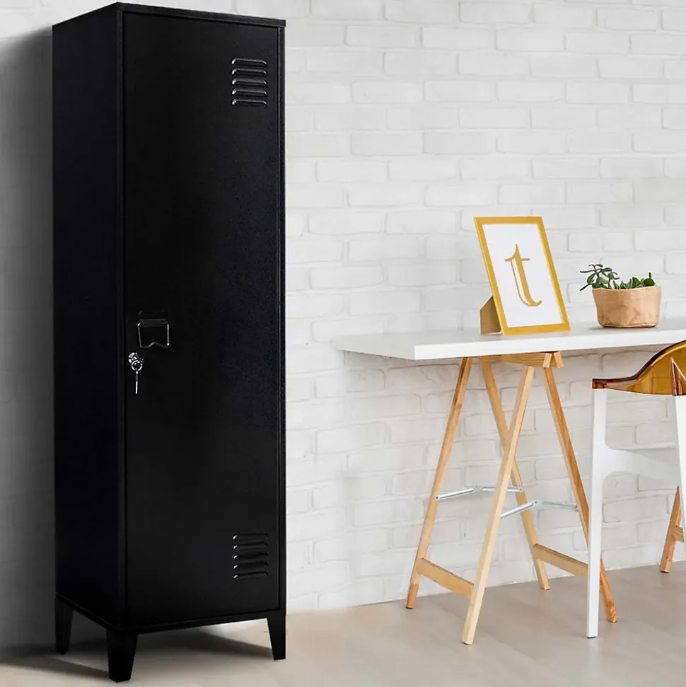 Armoire vestiaire ESTER 1 porte métal noir design industriel