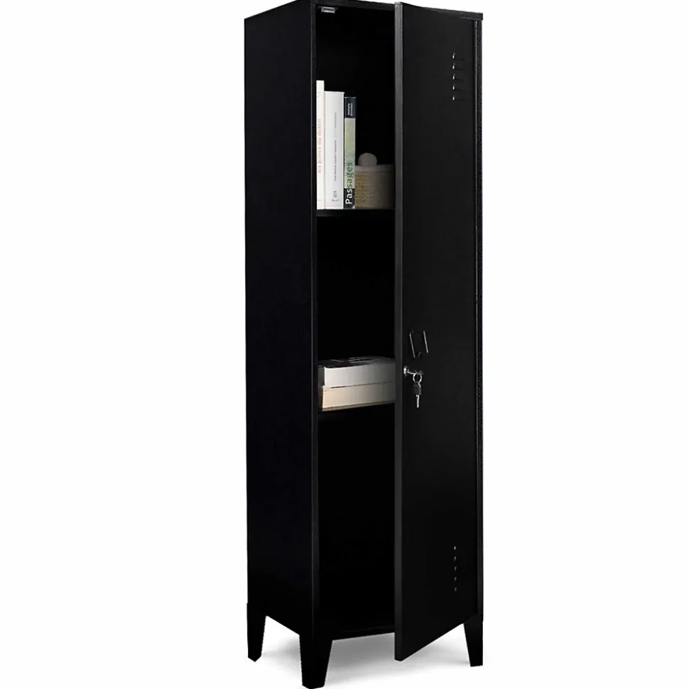 Armoire vestiaire ESTER 1 porte métal noir design industriel